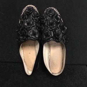 Chanel Black Leather Espadrilles Shoes